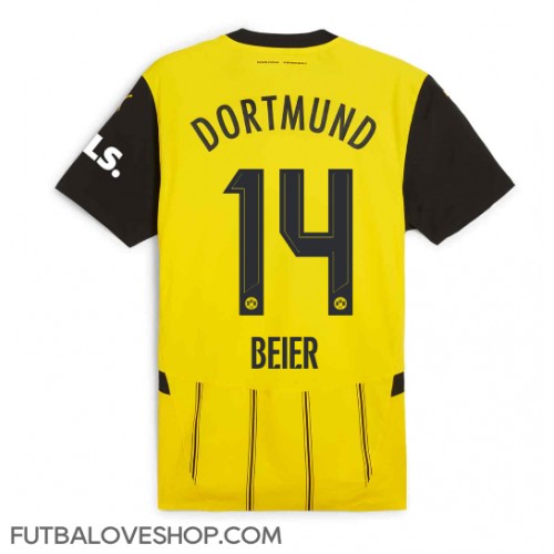 Dres Borussia Dortmund Maximilian Beier #14 Domáci 2024-25 Krátky Rukáv